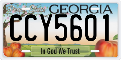 GA license plate CCY5601