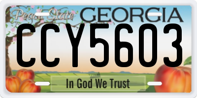 GA license plate CCY5603