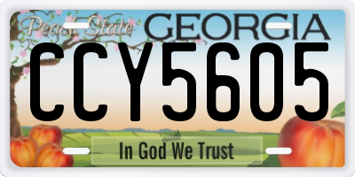 GA license plate CCY5605