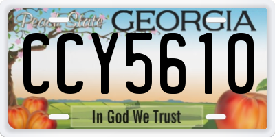 GA license plate CCY5610