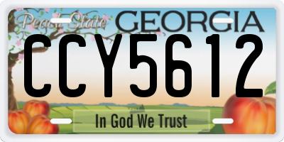 GA license plate CCY5612