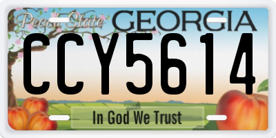 GA license plate CCY5614