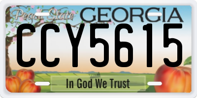 GA license plate CCY5615