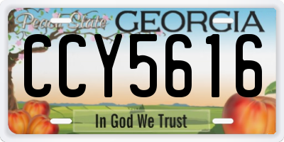 GA license plate CCY5616