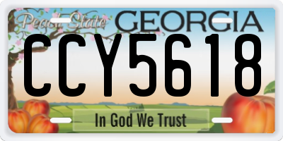 GA license plate CCY5618
