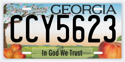 GA license plate CCY5623