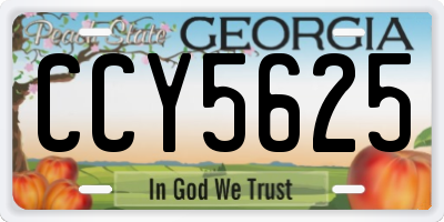 GA license plate CCY5625