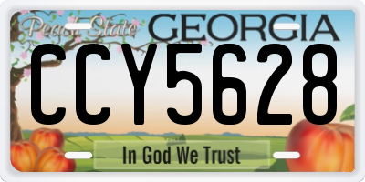 GA license plate CCY5628