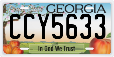 GA license plate CCY5633
