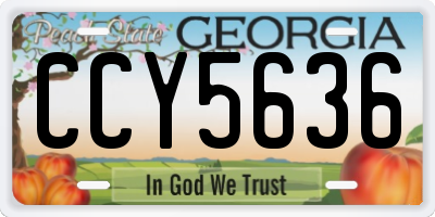 GA license plate CCY5636