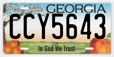 GA license plate CCY5643