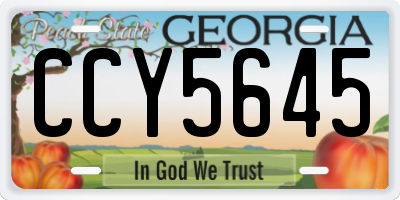 GA license plate CCY5645