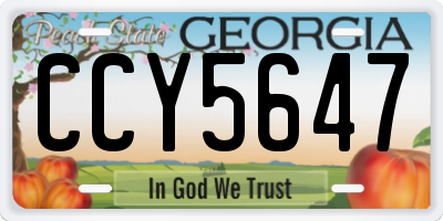GA license plate CCY5647