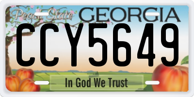 GA license plate CCY5649