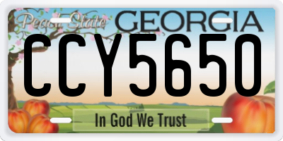 GA license plate CCY5650
