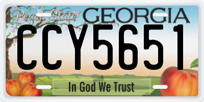 GA license plate CCY5651