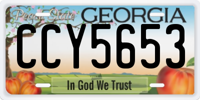 GA license plate CCY5653
