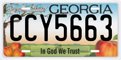 GA license plate CCY5663