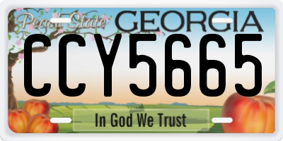GA license plate CCY5665
