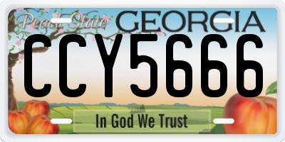 GA license plate CCY5666