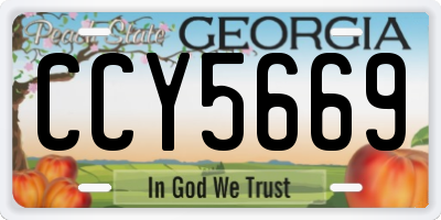 GA license plate CCY5669
