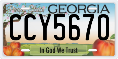 GA license plate CCY5670