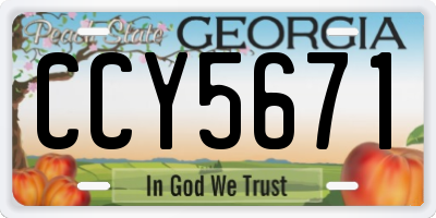 GA license plate CCY5671