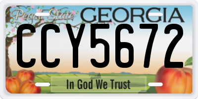 GA license plate CCY5672