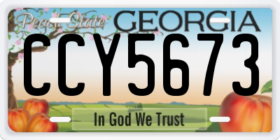 GA license plate CCY5673