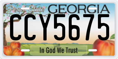 GA license plate CCY5675