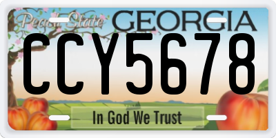 GA license plate CCY5678