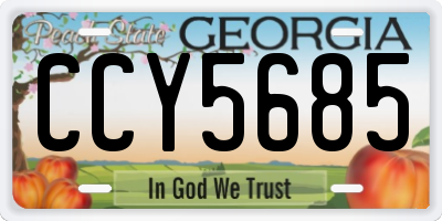 GA license plate CCY5685