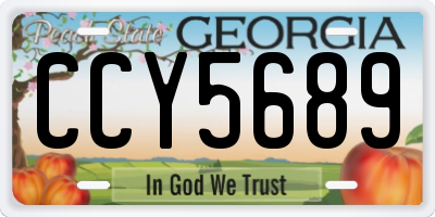 GA license plate CCY5689