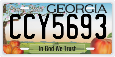 GA license plate CCY5693