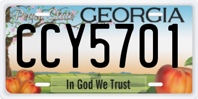 GA license plate CCY5701