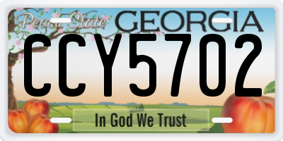 GA license plate CCY5702