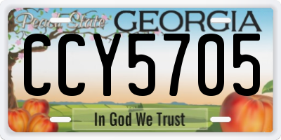 GA license plate CCY5705