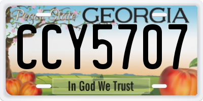 GA license plate CCY5707