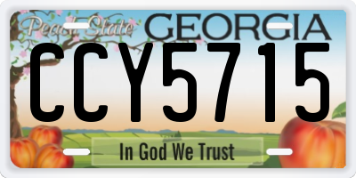 GA license plate CCY5715