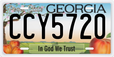 GA license plate CCY5720