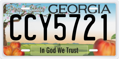 GA license plate CCY5721