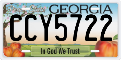 GA license plate CCY5722