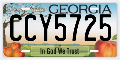 GA license plate CCY5725