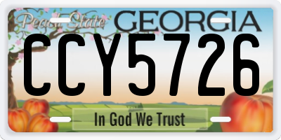 GA license plate CCY5726