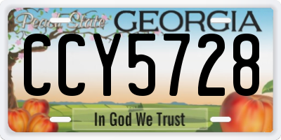 GA license plate CCY5728