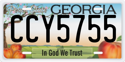 GA license plate CCY5755