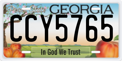 GA license plate CCY5765