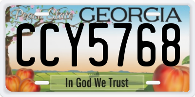 GA license plate CCY5768