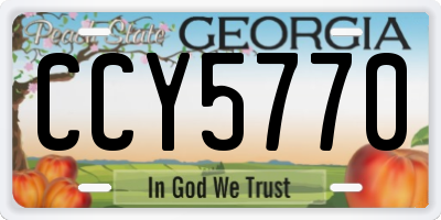 GA license plate CCY5770