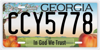 GA license plate CCY5778